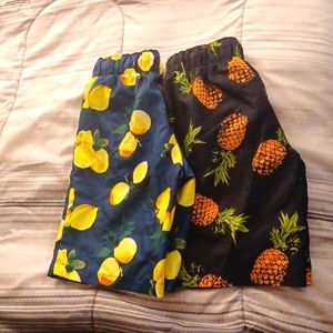 Fruit print swim trunks